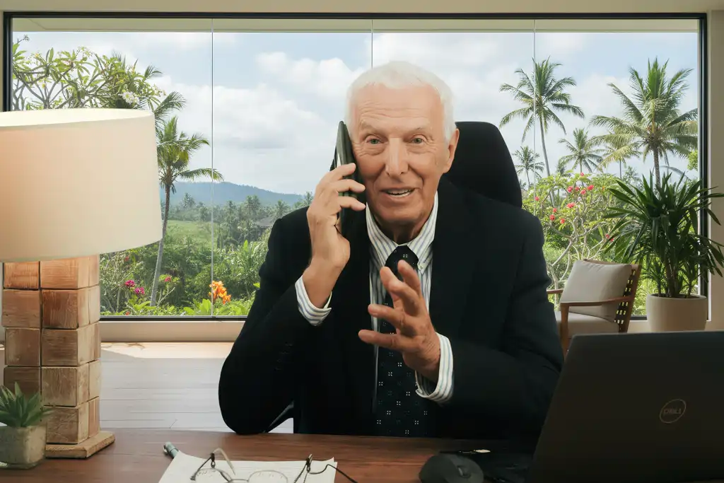 Prof. Ben Pfeifer in einer Telefonkonferenz Prof. Ben Pfeifer in einer Telefonkonferenz